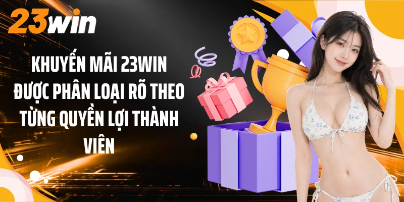 Khuyến Mãi 1 Khuyến mãi 23WIN được phân loại rõ theo từng quyền lợi thành viên